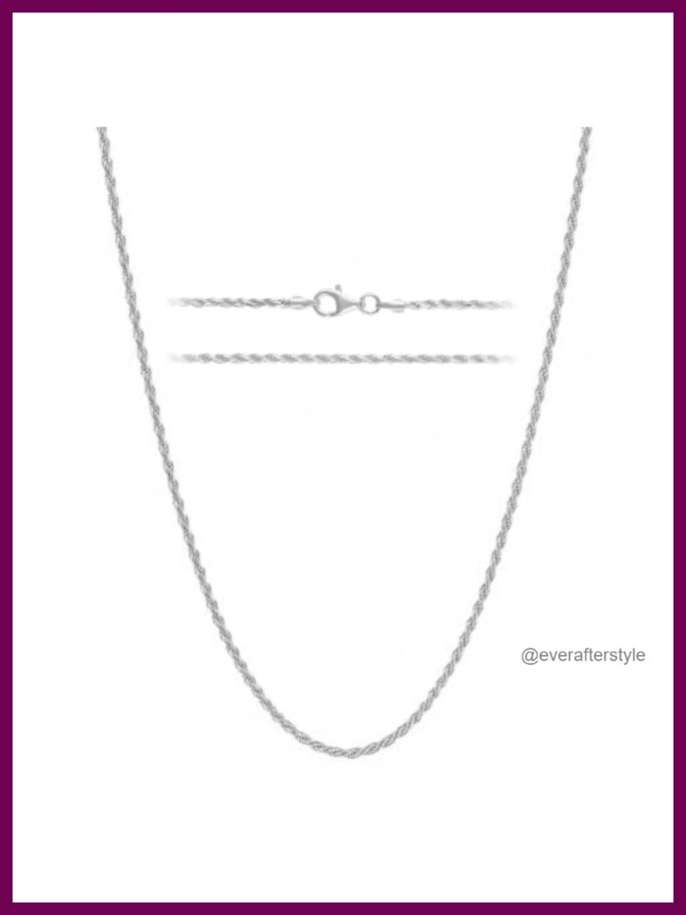 1.6mm Sterling Silver Rope Chain Necklace Diamond Cut